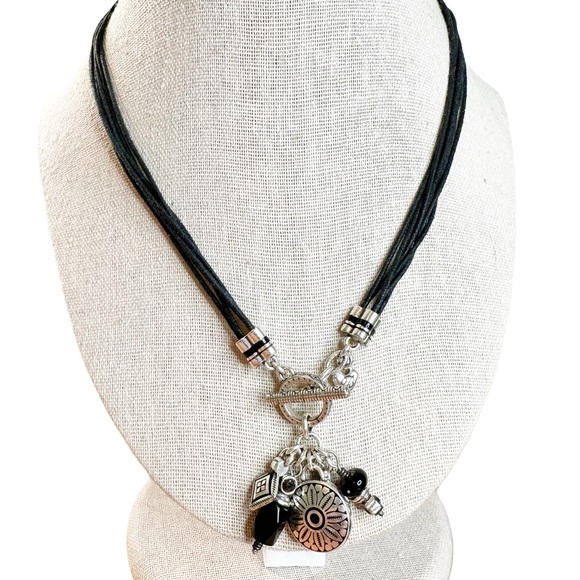 Brighton Jewelry Brighton Toggle Charm Black Glass Multi Strand